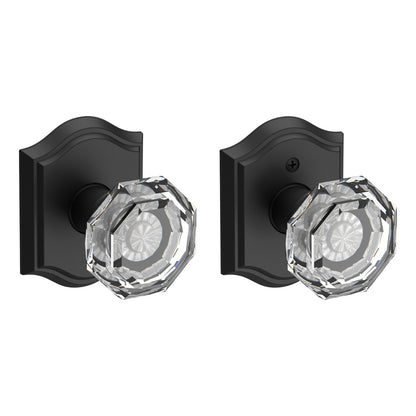 Baldwin Reserve Crystal Knob, Traditional Arch Rose, Satin Black