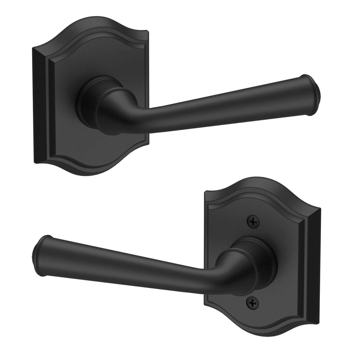 Baldwin Reserve Federal Lever, Traditional Arch Rose, Satin Black