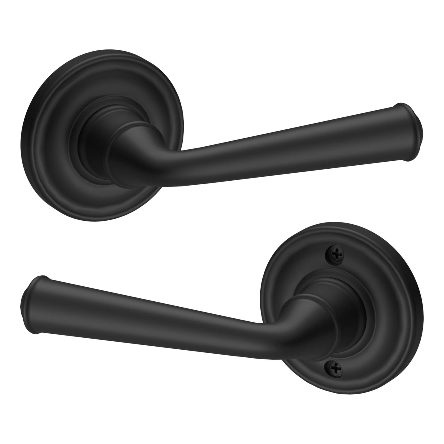 Baldwin Reserve Federal Lever, Contemporary 5" Rose, Satin Black