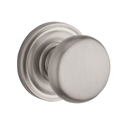 Baldwin Reserve Round Knob, Traditional Round Rose, Satin Nickel