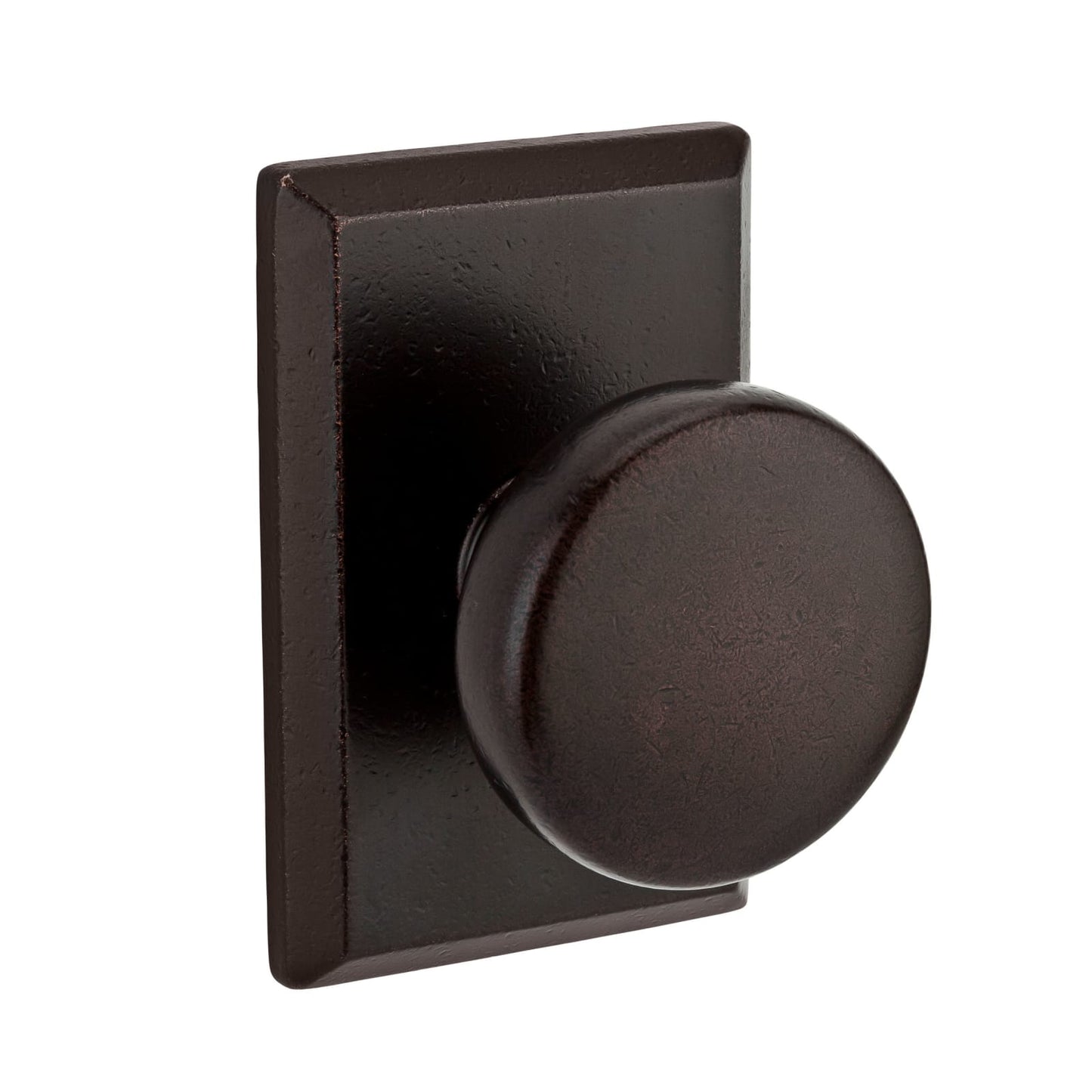 Baldwin Reserve Rustic Knob, Rustic Square Rose, Dark Bronze