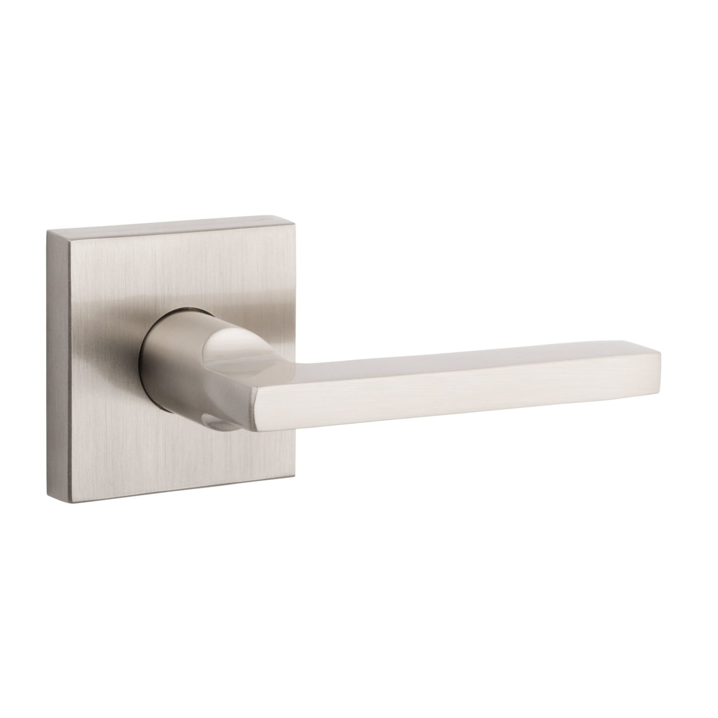 Baldwin Reserve Square Lever, Contemporary Square Rose, Satin Nickel