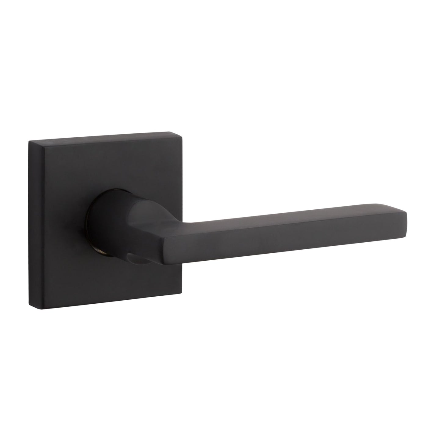 Baldwin Reserve Square Lever, Contemporary Square Rose, Satin Black