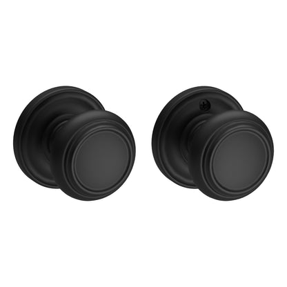 Baldwin Reserve Traditional Knob, Traditional Round Rose, Satin Black