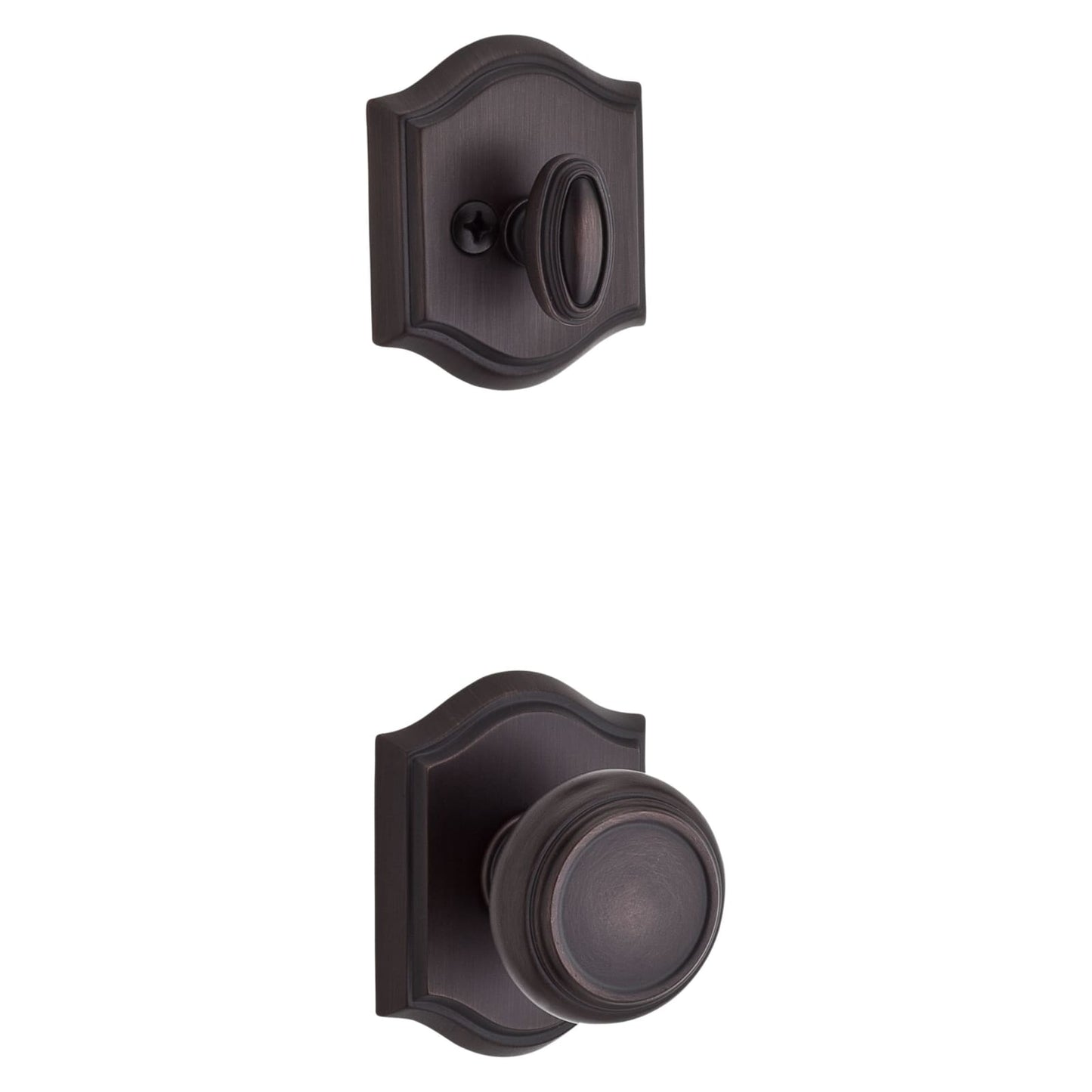 Baldwin Reserve Traditional Knob, Traditional Arch Rose, Venetian Bronze