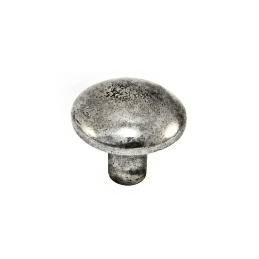 Ashley Norton Round Pewter Cabinet Knob - 1 1/8" Dia. - Pewter