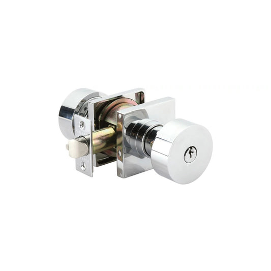 Round Key In Knob – keyed, polished-chrome