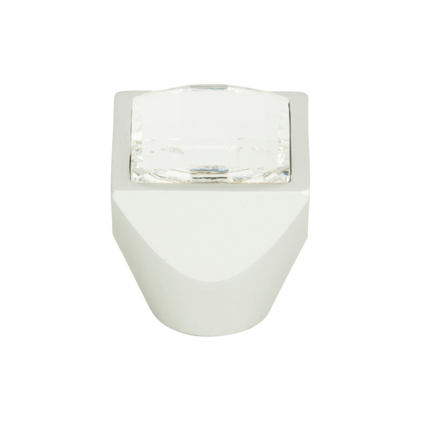 Atlas Crystal 1" Length Square Knob (3196) - Matte Chrome