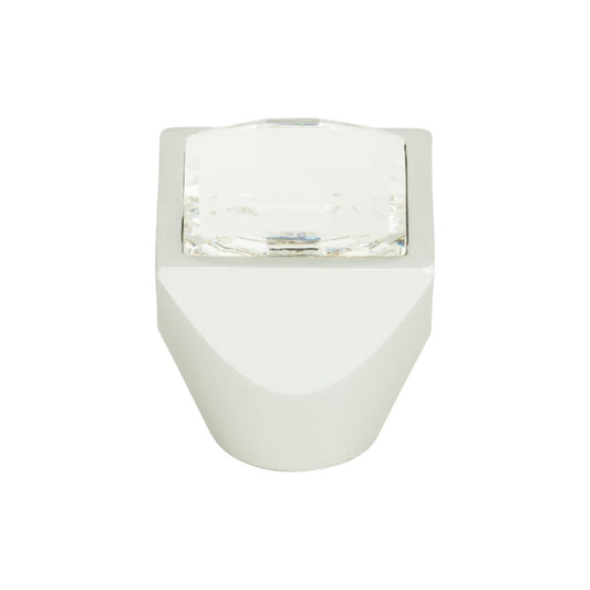 Atlas Crystal 1" Length Square Knob (3196) - Matte Chrome
