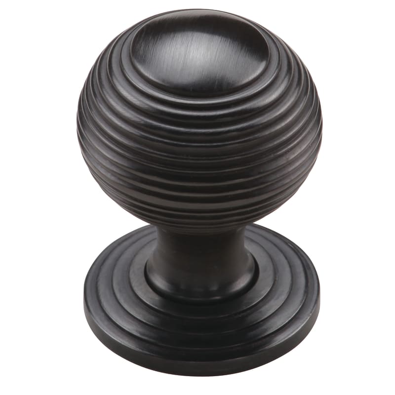 Reeded Cabinet Knob on Rose