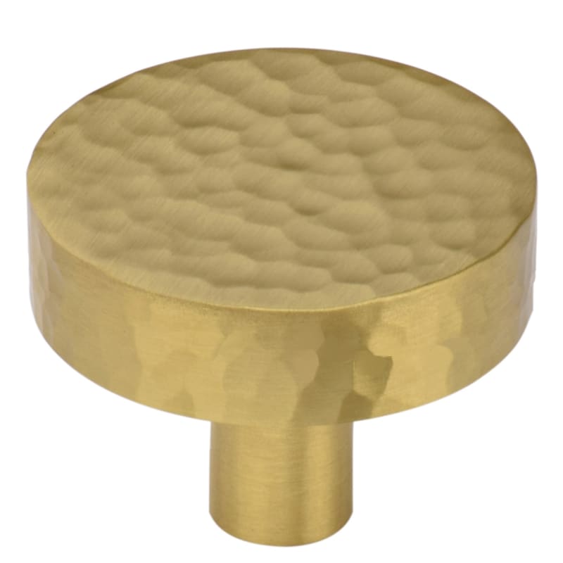 Ashley Norton Hammered Disc Cabinet Knob - 1 1/2" Dia. - Satin Brass