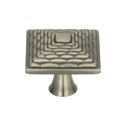 Atlas Mandalay Square Knob - Brushed Nickel
