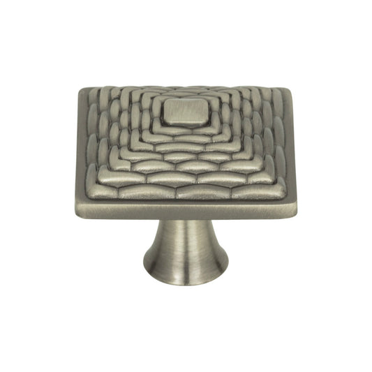 Atlas Mandalay Square Knob - Brushed Nickel