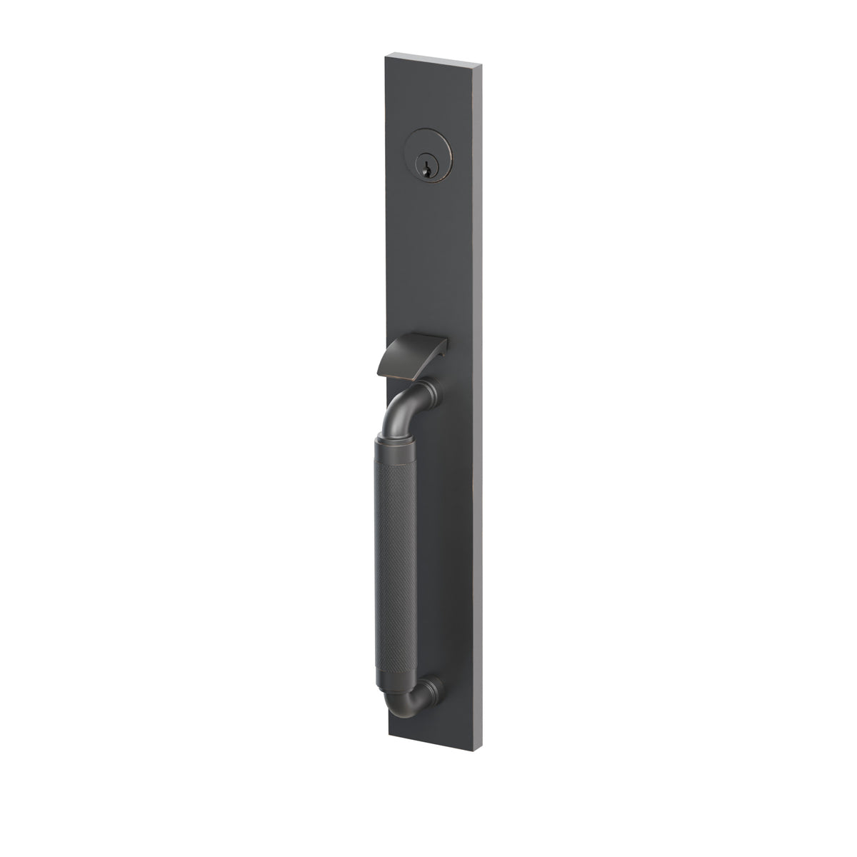 Emtek SELECT R-Bar Knurled Full Length Entrance Handleset – Oil Rubbed Bronze