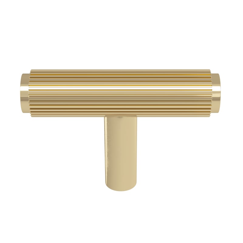 Ashley Norton Straight Knurled T-Bar Knob - Unlacquered Brass