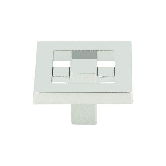 Atlas Nobu 1 3/8" Length Square Knob (260) - Polished Chrome
