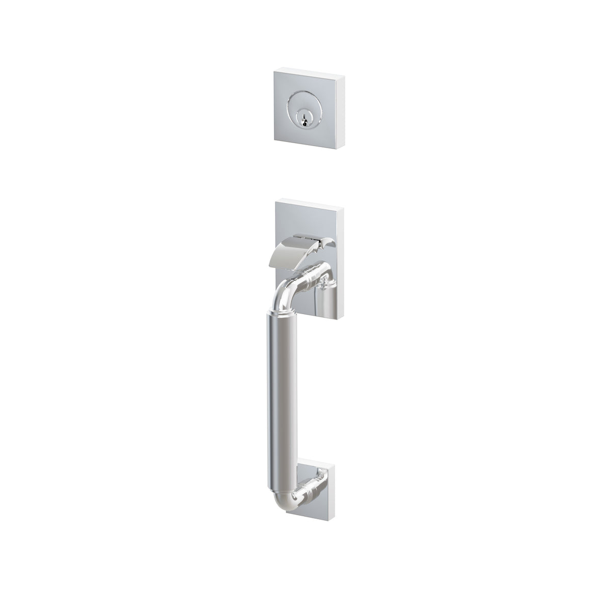 Emtek SELECT R-Bar Smooth Sectional Entrance Handleset – Polished Chrome