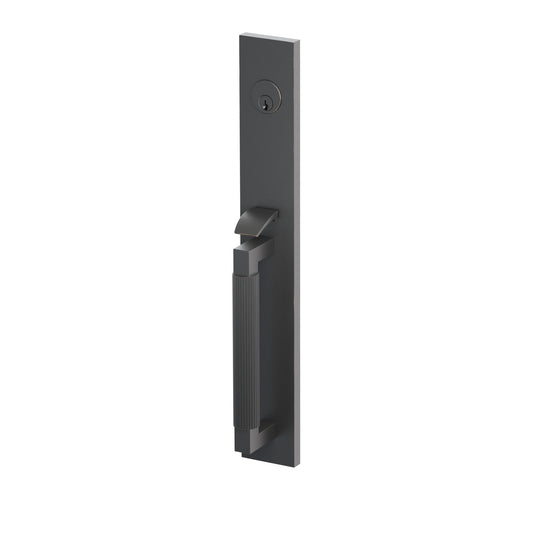 Emtek SELECT L-Square Straight Knurled Full Length Mortise Entrance Handleset – Oil Rubbed Bronze