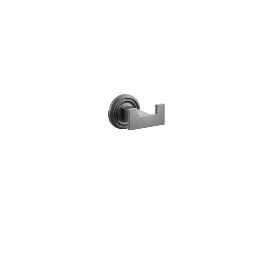 Emtek Modern Rectangular Brass Hook with Rosette shown in US10B