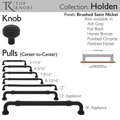Top Knobs Holden Length Mushroom Knob