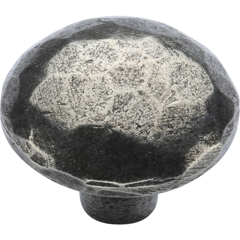 Ashley Norton Round Hammered Pewter Cabinet Knob - 1 1/8" Dia. - Pewter
