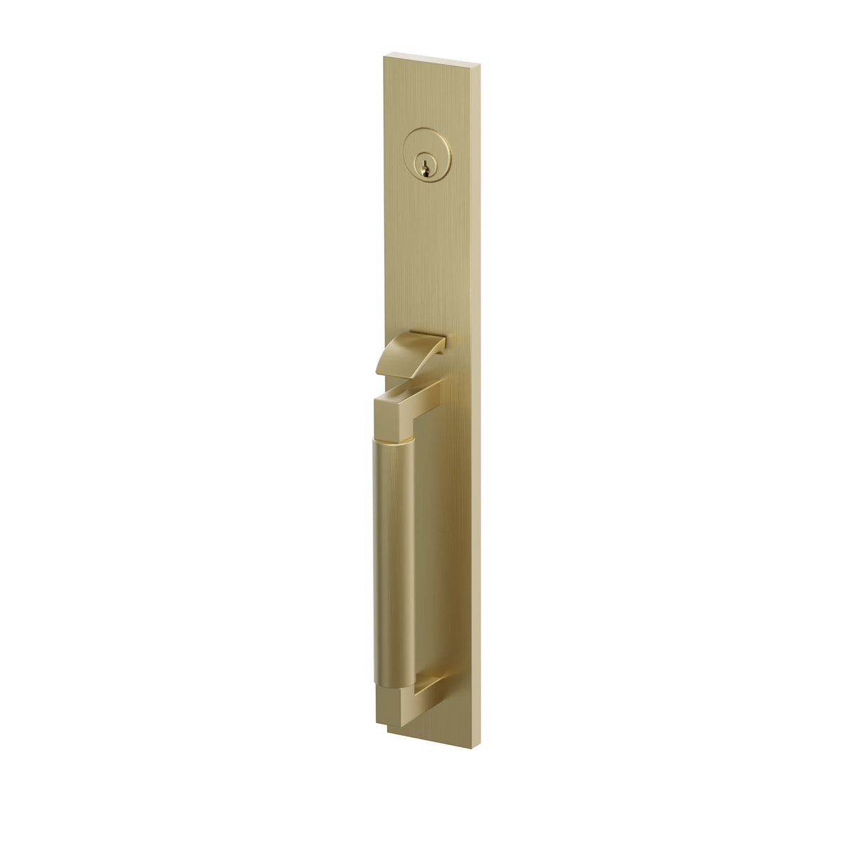 Emtek SELECT L-Square Smooth Full Length Mortise Entrance Handleset – Satin Brass