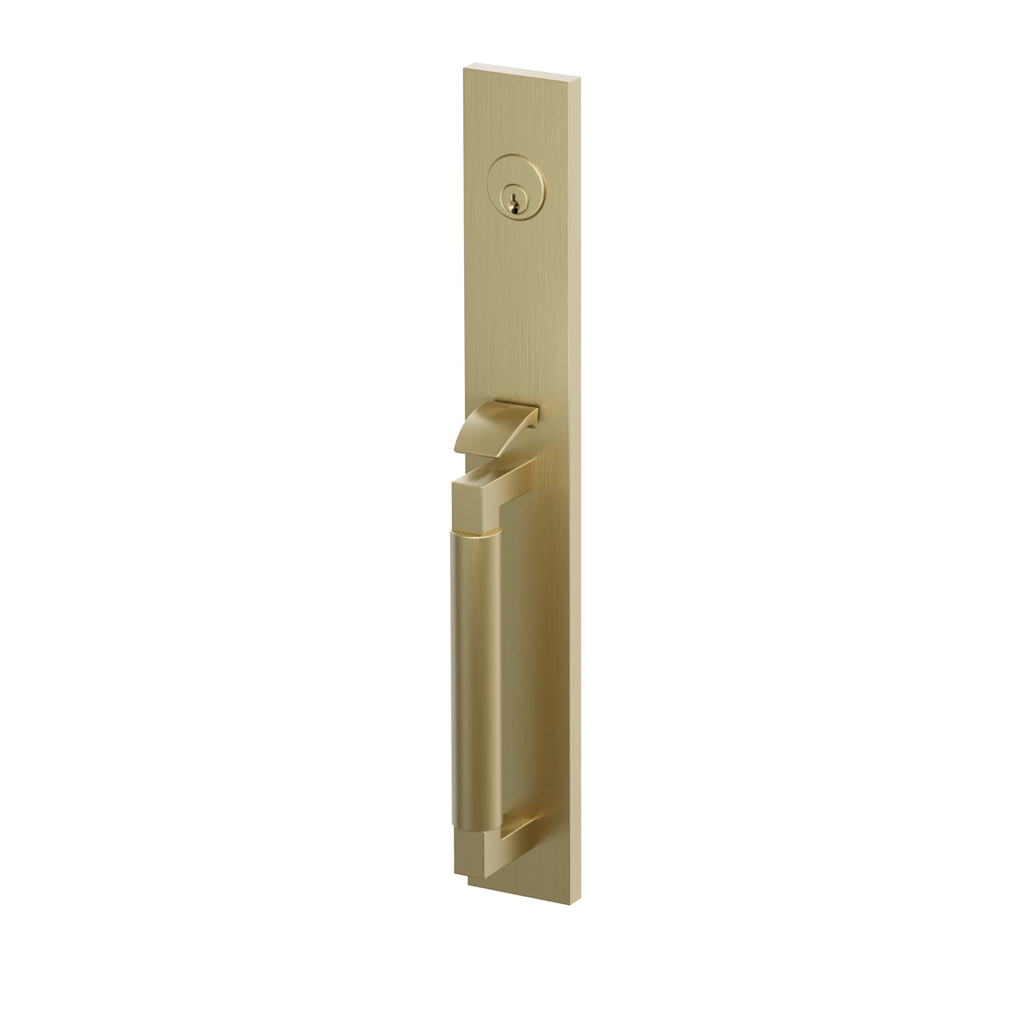 Emtek SELECT L-Square Smooth Full Length Entrance Handleset – Satin Brass
