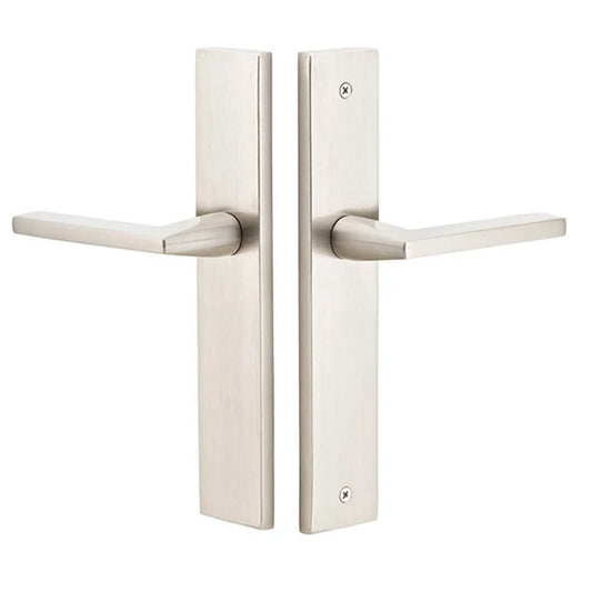 STRETTO Modern Rectangular 2" x 10" Narrow Trim Lockset – Satin Nickel