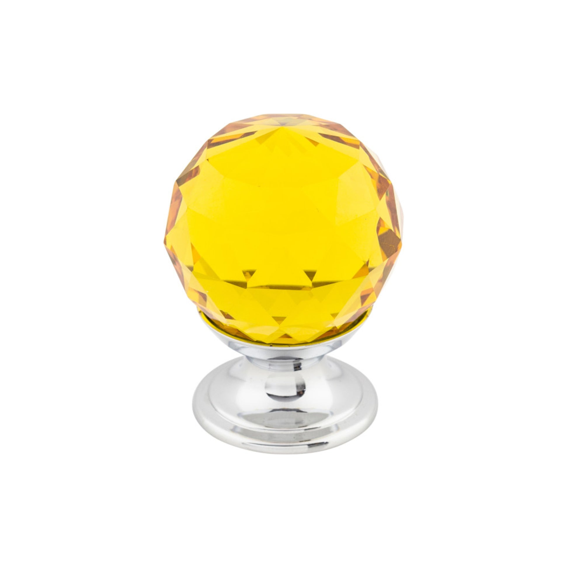 Top Knobs Amber Crystal 1 1/8" Diameter Round Knob - Polished Chrome