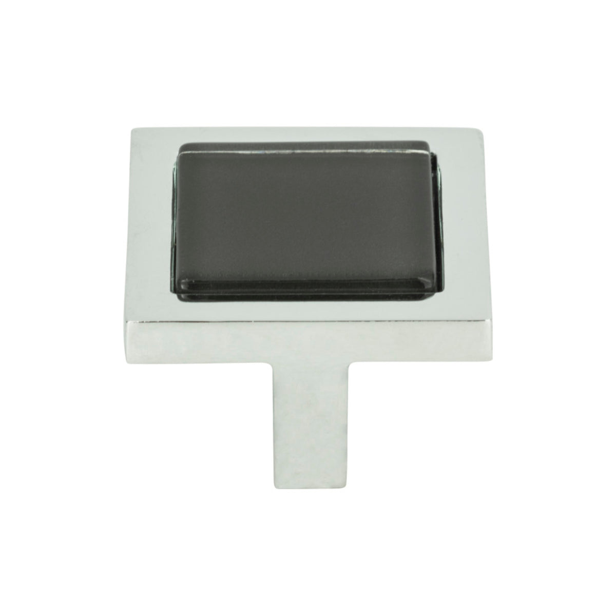 Atlas Spa Square Knob - Black - Brushed Nickel