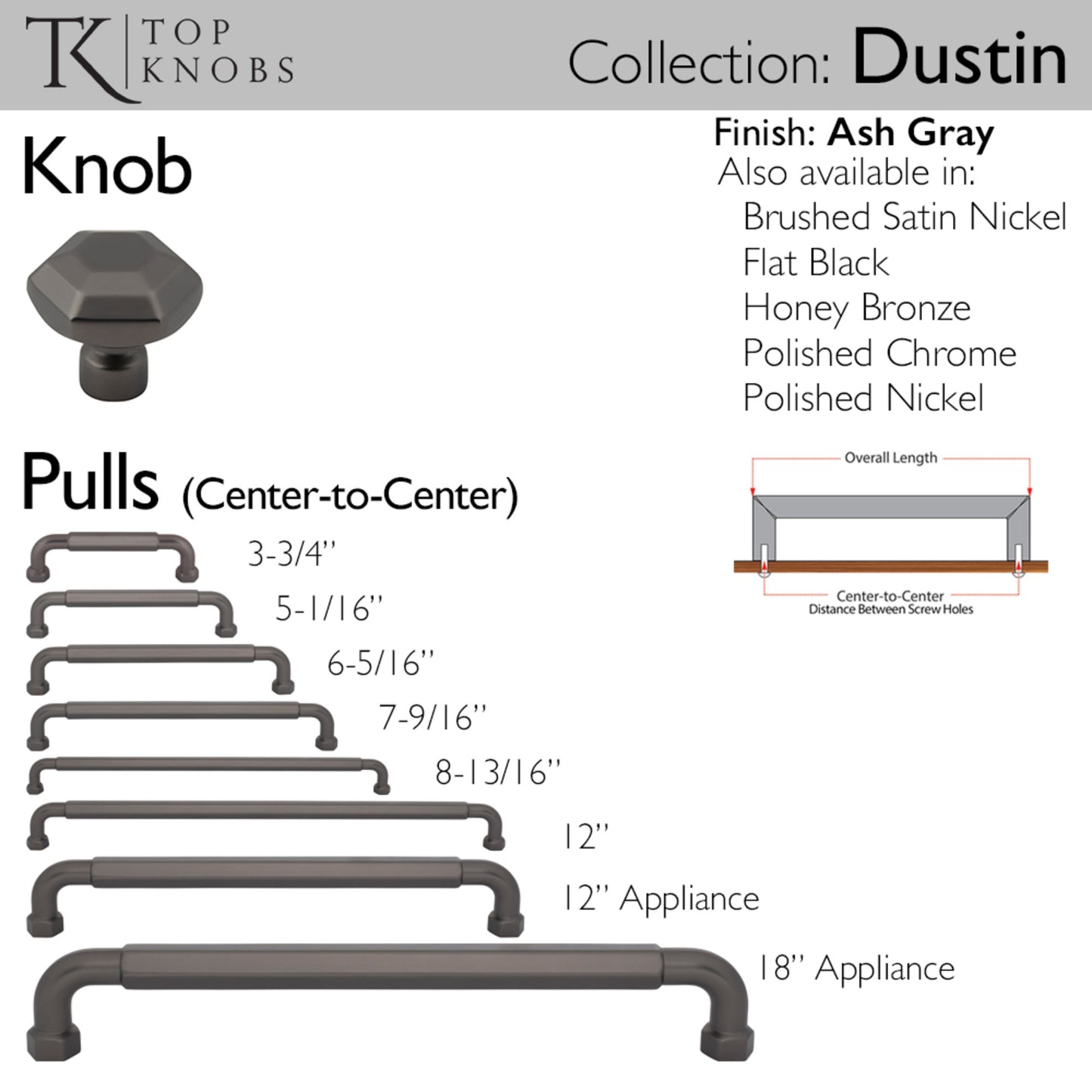 Top Knobs Dustin Length Geometric Knob