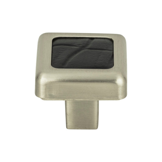 Atlas Paradigm Square Knob - BN & Black Croc Leather