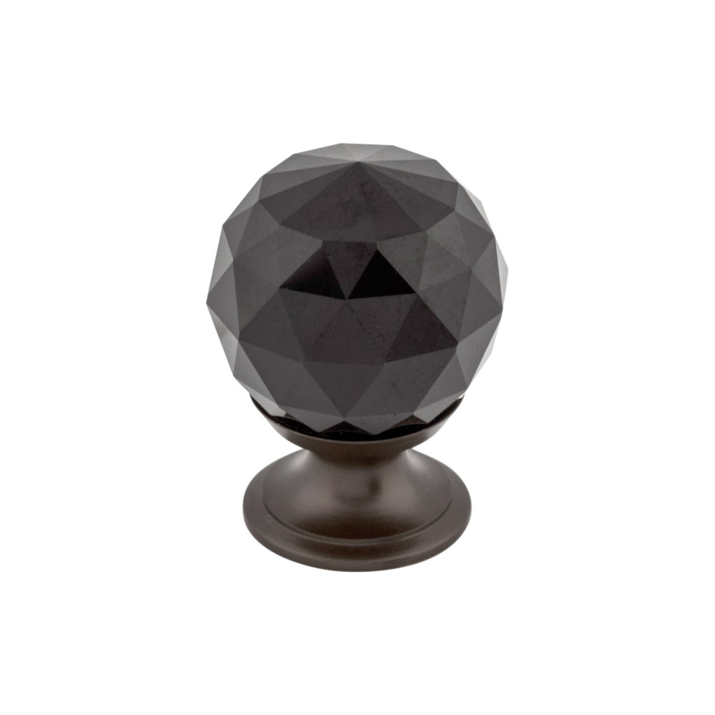 Top Knobs Black Crystal 1 1/8" Diameter Round Knob - Oil Rubbed Bronze