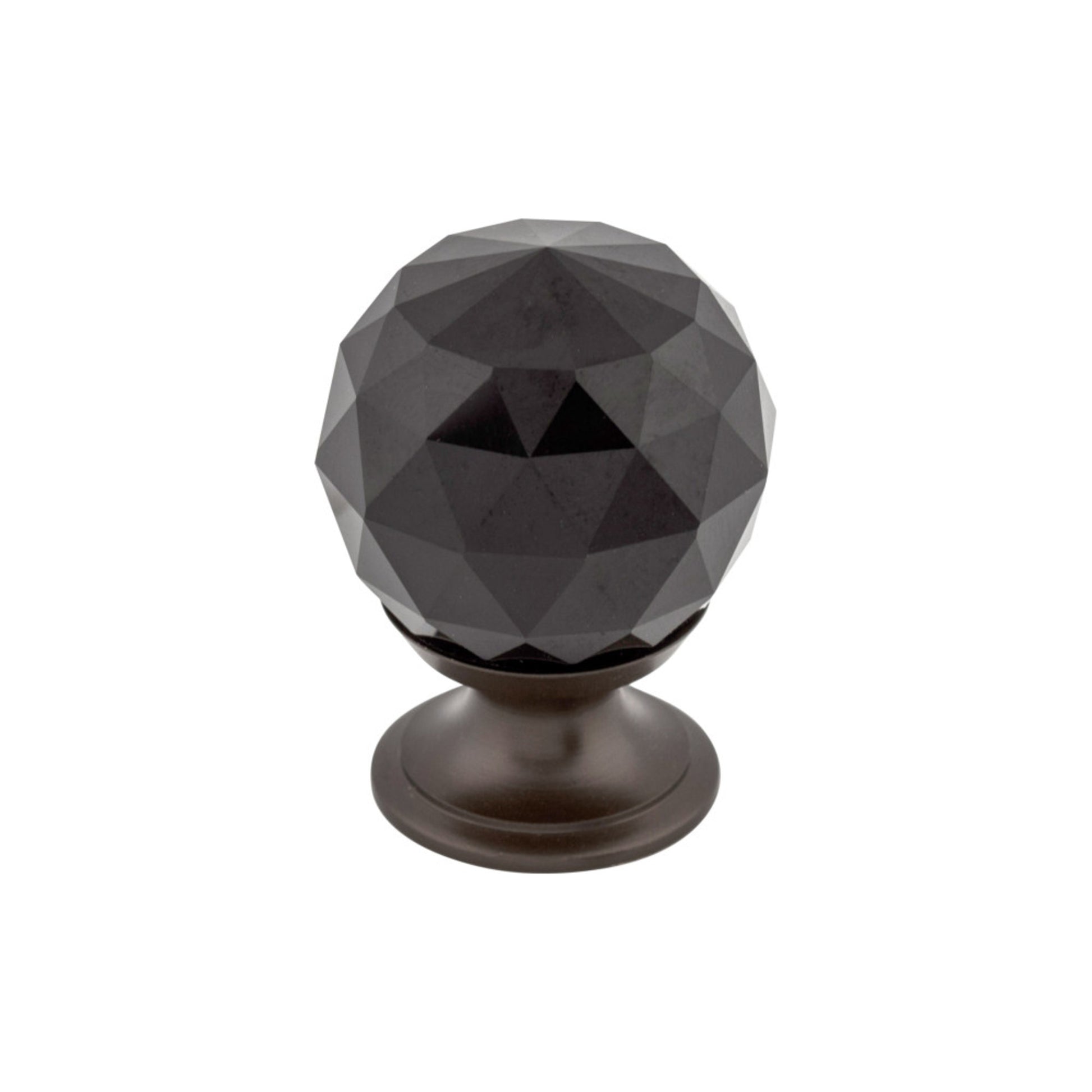 Top Knobs Black Crystal 1 1/8" Diameter Round Knob - Oil Rubbed Bronze