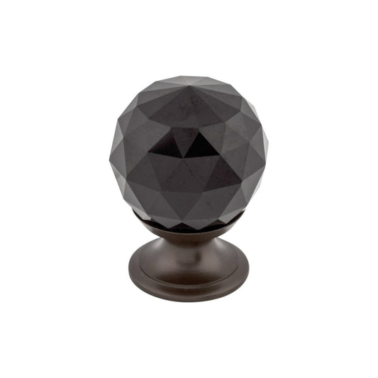 Top Knobs Black Crystal 1 1/8" Diameter Round Knob - Oil Rubbed Bronze