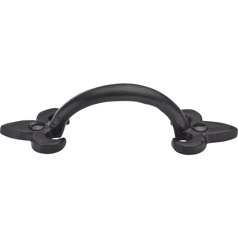 Ashley Norton Front Mounted Fleur-de-lis Cabinet Pull - 8" - Black