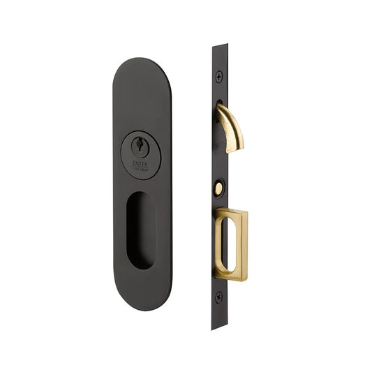 Narrow Oval Pocket Door Mortise Lock
