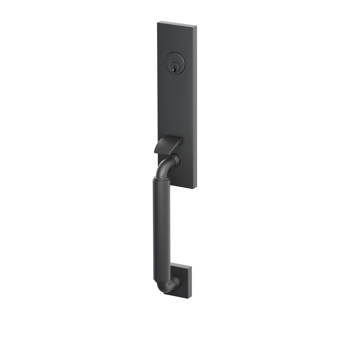 Emtek SELECT R-Bar Smooth Monolithic Mortise Entrance Handleset – Flat Black