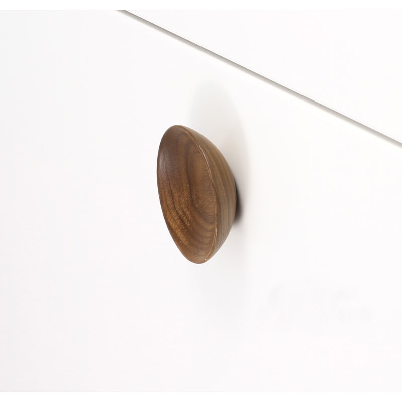 Ashley Norton Round Concave Designer Wood Cabinet Knob - Walnut (Lacquered)