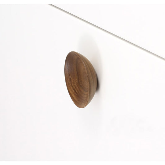 Ashley Norton Round Concave Designer Wood Cabinet Knob - Walnut (Lacquered)