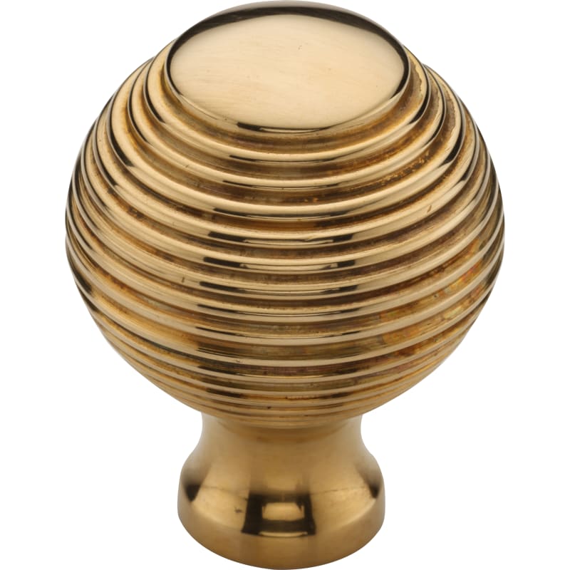 Ashley Norton Reeded Cabinet Knob - Unlacquered Brass