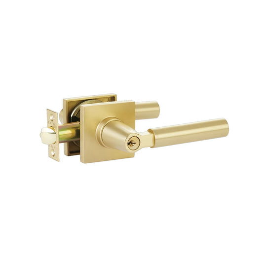 Hercules Key In Lever – keyed, satin-brass