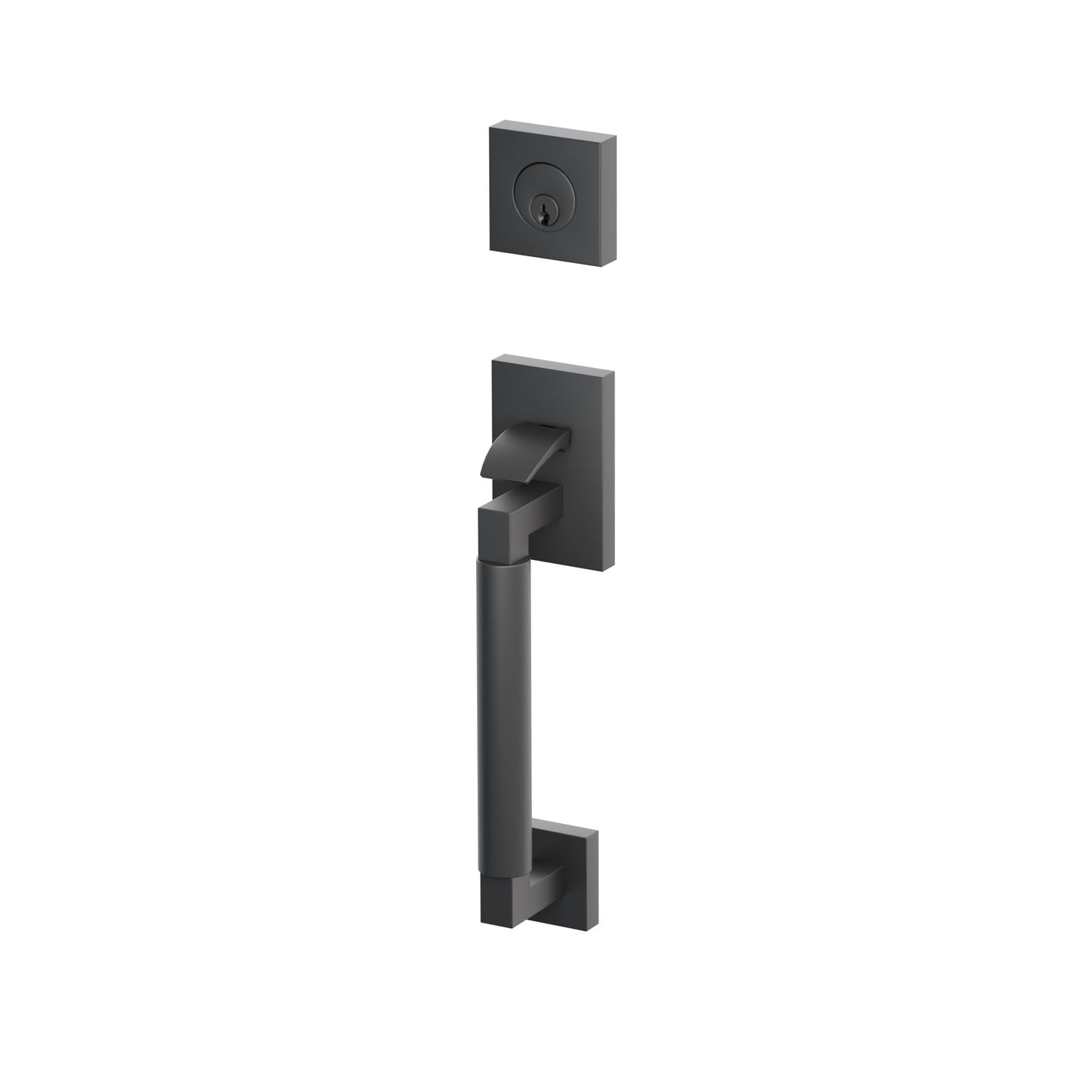 Emtek SELECT L-Square Smooth Sectional Entrance Handleset – Flat Black
