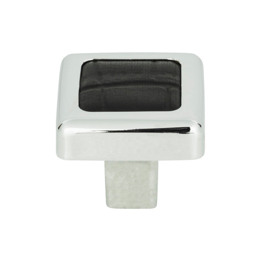 Atlas Paradigm 1 1/4" Length Square Knob (3149) - CH & Black Croc Leather