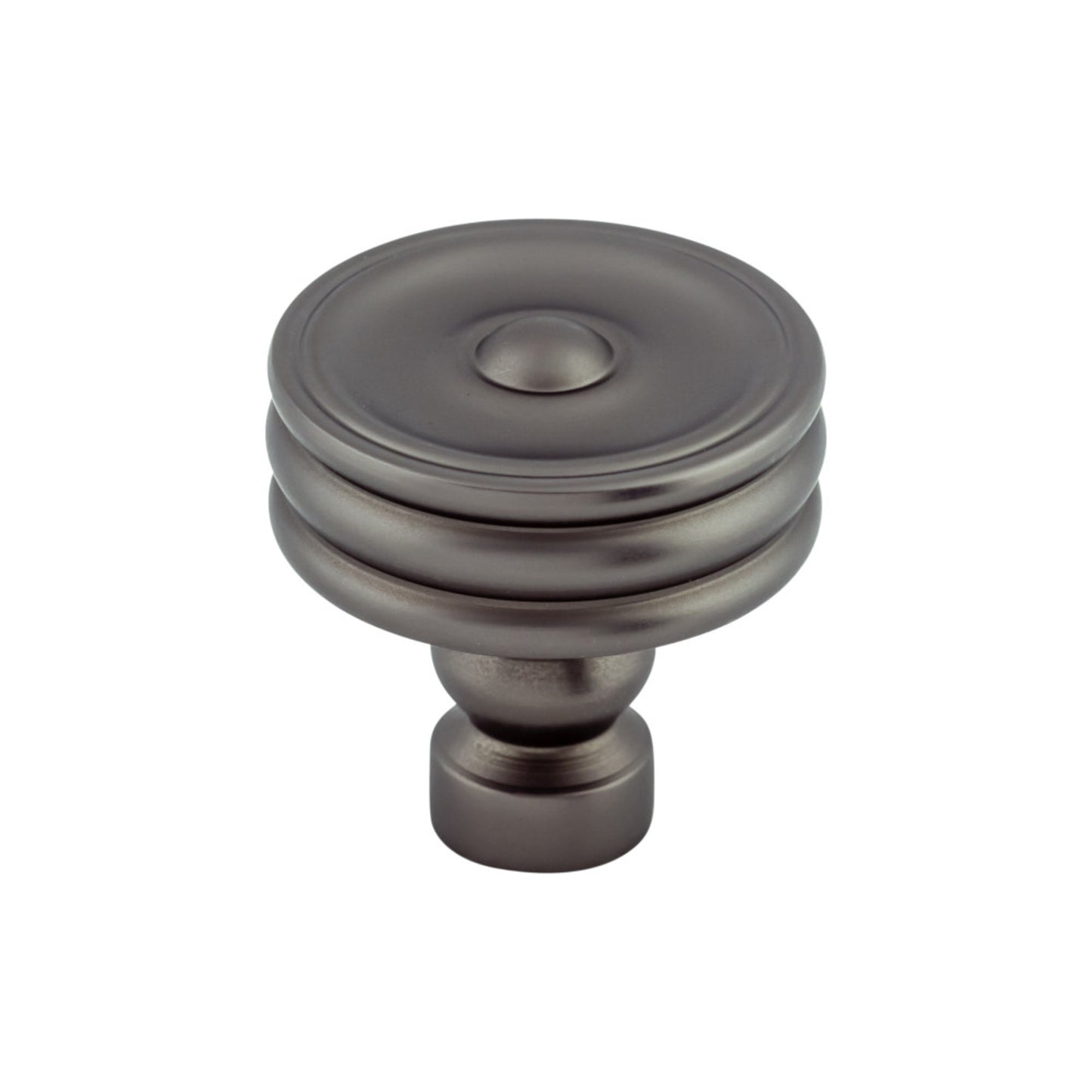 Top Knobs Brixton Ridged 1 1/4" Diameter Round Knob - Ash Gray