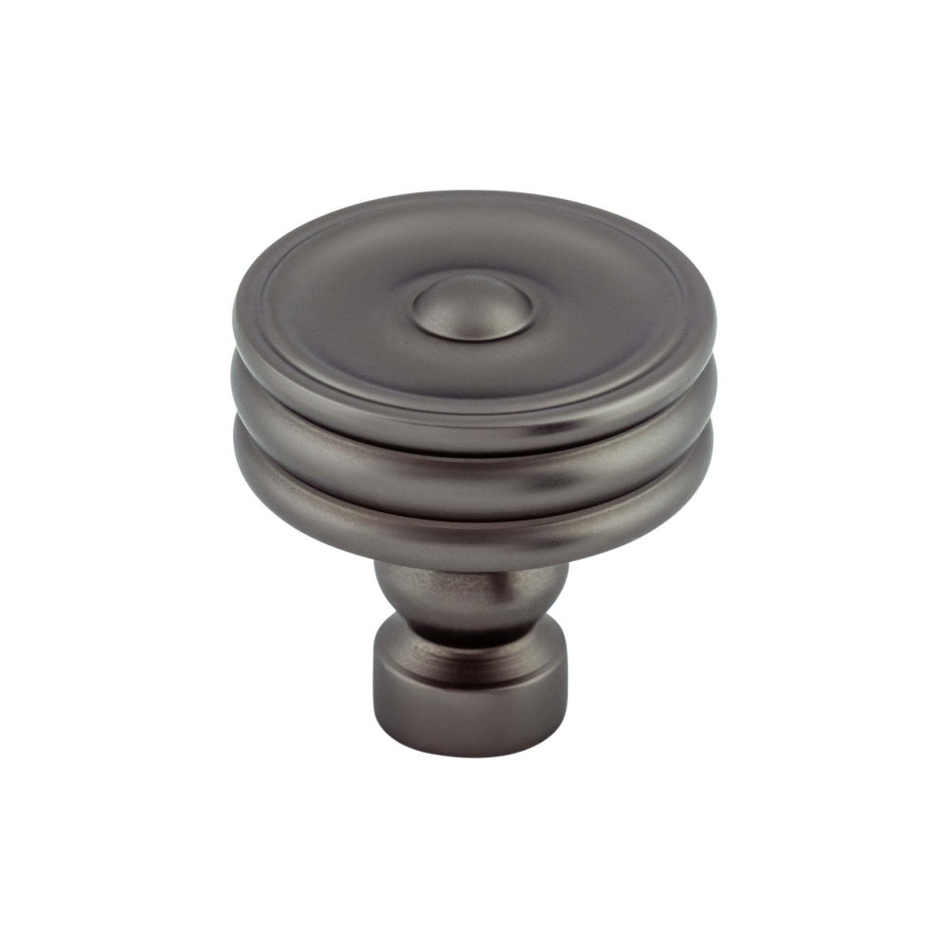 Top Knobs Brixton Ridged 1 1/4" Diameter Round Knob - Ash Gray