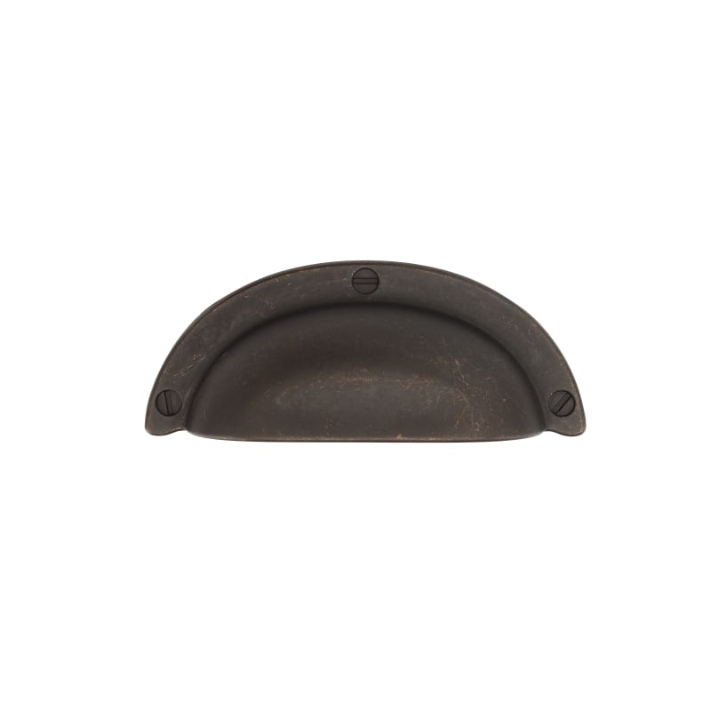 Ashley Norton Classic Cup Bin Pull with Faux Screws - Lacquered Bronze