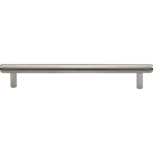 Ashley Norton Basel Knurled Cabinet Pull - 8" CTC - Polished Nickel