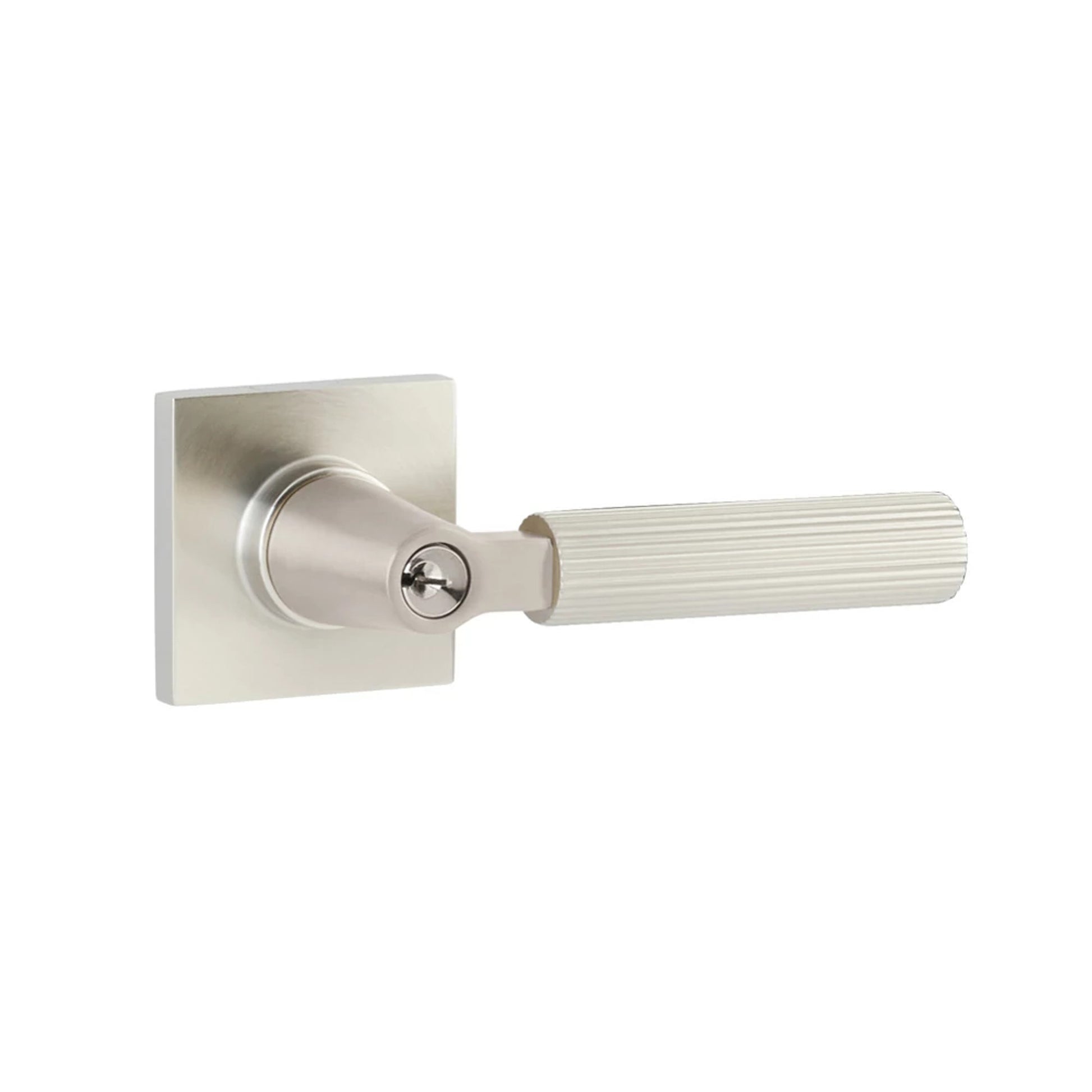 SELECT Key In L-Square Straight Knurled Lever – keyed, satin-nickel