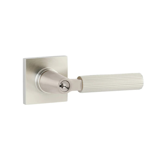 SELECT Key In L-Square Straight Knurled Lever – keyed, satin-nickel